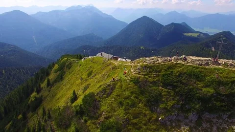 Camera flight over alpine landscape in Bavaria. Stock Footage 79714967