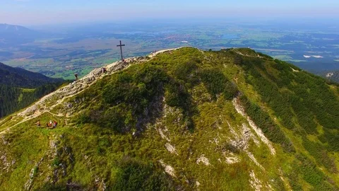 Camera flight over alpine landscape in Bavaria. Stock Footage 79715080