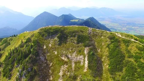 Camera flight over alpine landscape in Bavaria. Stock Footage 79715517