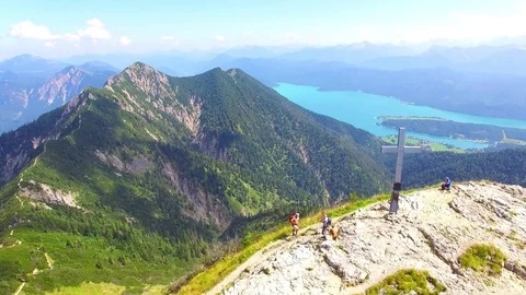 Camera flight over alpine landscape in Bavaria. Stock Footage 79715518
