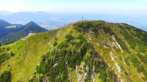 Camera flight over alpine landscape in Bavaria. Stock Footage 79716483