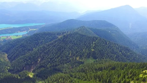Camera flight over alpine landscape in Bavaria. Stock Footage 79717154