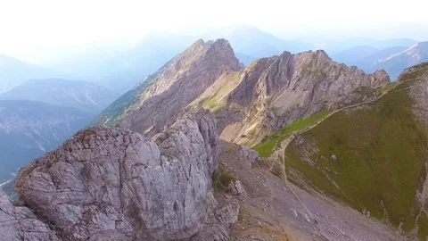 Camera flight over alpine landscape on Germany and Austria border. Stock Footage 79721187