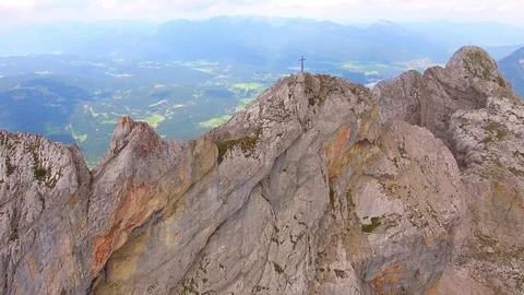 Camera flight over alpine landscape on Germany and Austria border. Stock Footage 79721855