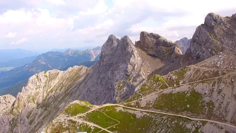 Camera flight over alpine landscape on Germany and Austria border. Stock Footage 79722633