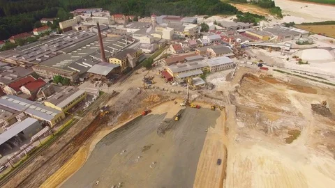 Camera flight over construction site. Video stock 72036702