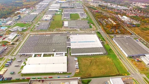 Camera flight over industrial area. Stock Footage 71943363