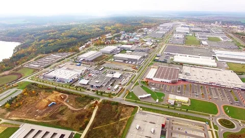 Camera flight over industrial area. Stock Footage 71943396