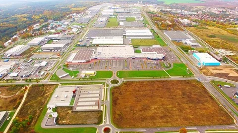 Camera flight over industrial area. Video stock 71944395
