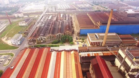 Camera flight over industrial area. Video stock 71963141