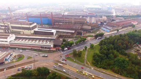 Camera flight over industrial area. Video stock 71963330