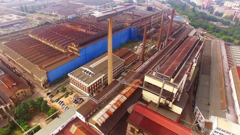 Camera flight over industrial area. Video stock 71963341
