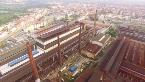 Camera flight over industrial area. Stock Footage 71964174
