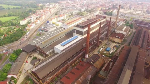 Camera flight over industrial area. Video stock 71965086