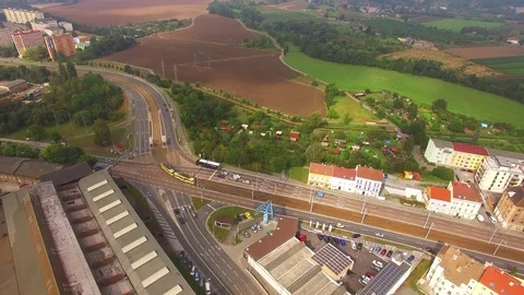 Camera flight over industrial area. Stock Footage 71965147