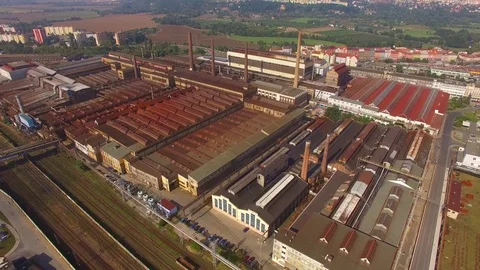Camera flight over industrial area. Stock Footage 71965588