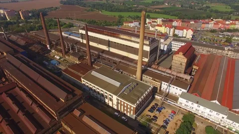 Camera flight over industrial area. Video stock 71966679