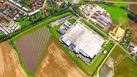 Camera flight over industrial area. Video stock 71978522