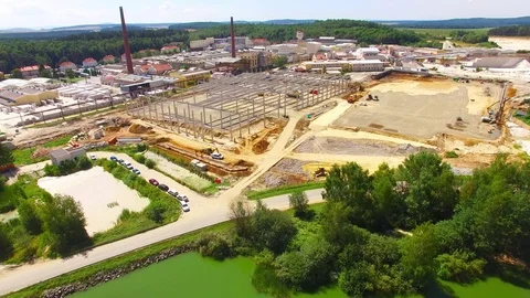 Camera flight over industrial area. Video stock 71985413