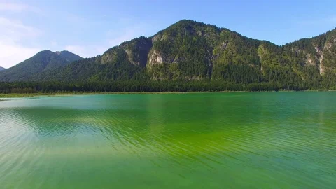 Camera flight over The Isar River in Bavarian Alps. Stock Footage 79708921