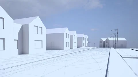 Camera flight over the layout of the complex of houses Stock Footage 249550680