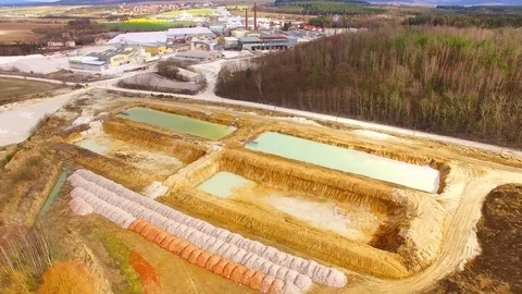 Camera flight over a open cast mine. Stock Footage 73213298
