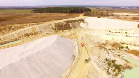 Camera flight over a open cast mine. Stock Footage 73233697