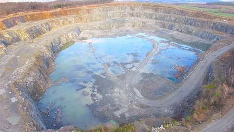 Camera flight over a open cast mine. Video stock 101073229