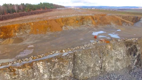 Camera flight over a open cast mine. Video stock 101073518