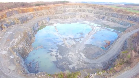 Camera flight over a open cast mine. Video stock 101073712