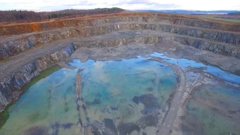 Camera flight over a open cast mine. Video stock 101074066