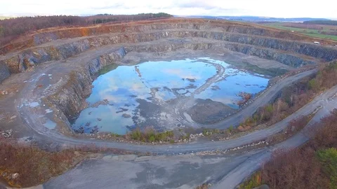 Camera flight over a open cast mine. Video stock 101074322