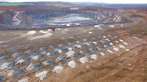Camera flight over a open cast mine. Stock Footage 101074467