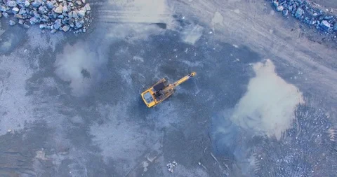 Camera flight over a open cast mine. Stock Footage 101074612