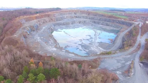 Camera flight over a open cast mine. Video stock 101075967