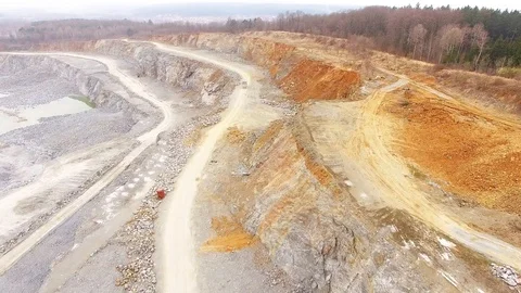 Camera flight over a open cast mine. Stock Footage 105204691