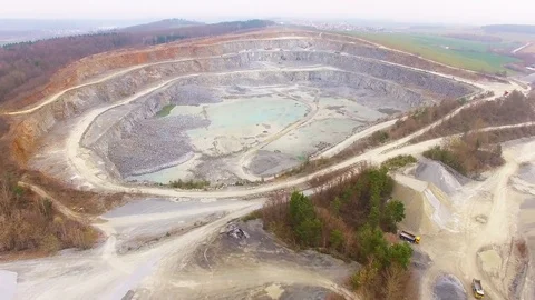 Camera flight over a open cast mine. Stock Footage 105211458