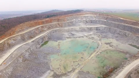 Camera flight over a open cast mine. Stock Footage 105212315