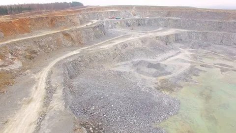 Camera flight over a open cast mine. Stock Footage 105213997