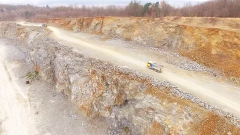 Camera flight over a open cast mine. Stock Footage 105215605