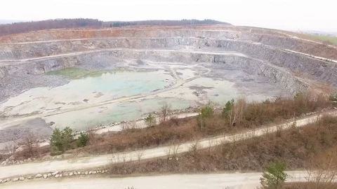 Camera flight over a open cast mine. Stock Footage 105216527