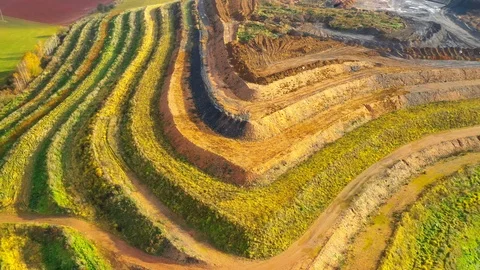 Camera flight over a open cast mine. Stock-Footage 120114756