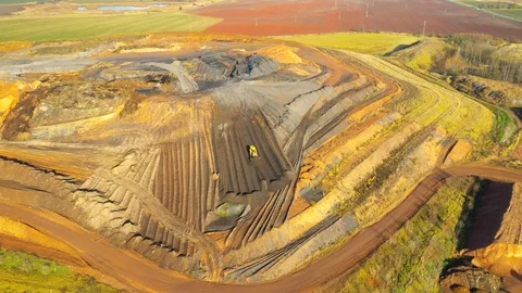 Camera flight over a open cast mine. Stock Footage 120171190