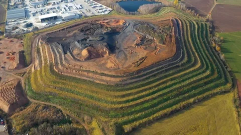 Camera flight over a open cast mine. Stock Footage 120172503