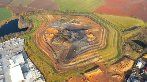 Camera flight over a open cast mine. Stock Footage 120173927