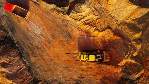 Camera flight over a open cast mine. Stock Footage 120177052