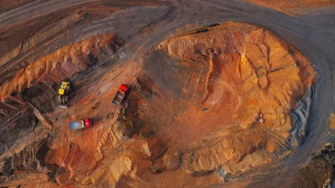 Camera flight over a open cast mine. Stock Footage 120179675
