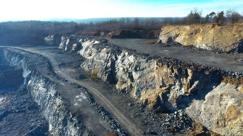 Camera flight over a open cast mine. Stock Footage 122075450