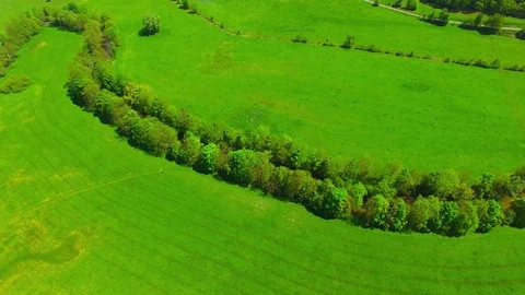 Camera flight over rural landscape. Video stock 75894217