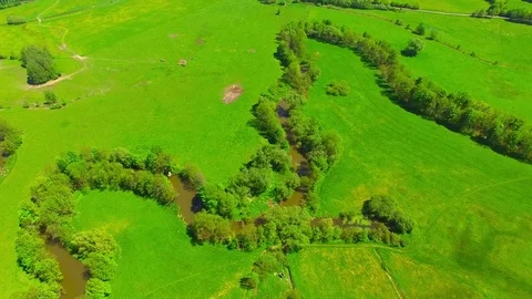Camera flight over rural landscape. 스톡 동영상 75895289